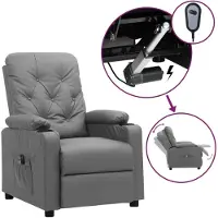 vidaXL Fauteuil inclinable électrique Gris Similicuir