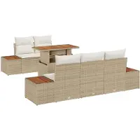 vidaXL Ensemble de canapés de jardin , 6 pièces, beige et crème