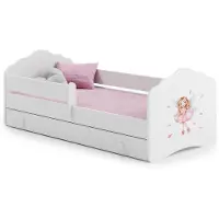 Generique Lit enfant + tiroir + matelas + barriere de securite 140x70