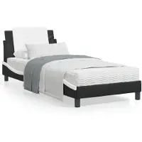 vidaXL Cadre de lit sans matelas "Zadar" noir et blanc 80x200 cm similicuir