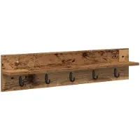 vidaXL Porte-manteau mural avec étagère Bois ancien 80 x 10.5 x 18 cm