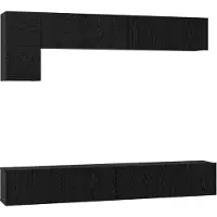 vidaXL Ensemble de meubles TV 5 pcs Noir imitation chêne Matériau dérivé du bois