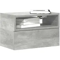 vidaXL Table de chevet murale gris béton 45x26x28,5 cm