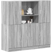 vidaXL Ensemble d'armoires de cuisine 3 pcs sonoma gris