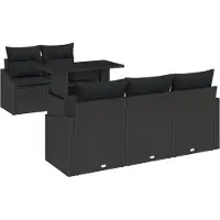 vidaXL Ensemble de canapés de jardin , 6 pièces, noir, en résine tressée