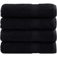vidaXL Essuie-mains de qualité supérieure SOLUND 4 pcs noir 600 g/m²