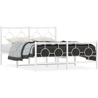vidaXL Cadre de lit avec tête et pied de lit en métal blanc 140x200 cm