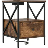 vidaXL Cabinet de chevet avec tiroir Chêne fumé 41.5 x 40.5 x 55 cm
