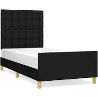vidaXL Cadre de lit sans matelas noir 100x200 cm Tissu