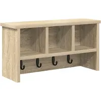 vidaXL Porte-manteau mural avec étagère Chêne sonoma 50 x 16 x 26 cm