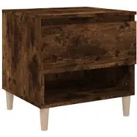 vidaXL Table de chevet Chêne fumé 50x46x50 cm Bois d'ingénierie