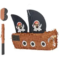 Relaxdays Pinata Set Piratenschiff Stab & Maske (1 pcs)