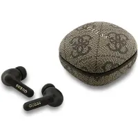 GUESS 4g Classic Metal Logo Wireless Earphones Marron