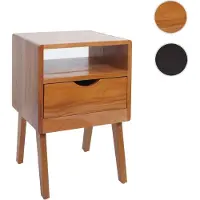 Mendler Table de chevet HWC-P16, commode, table d'appoint, armoire, tiroir, 64 x 42 x 40 cm couleur naturelle