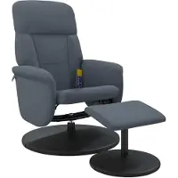 Syfax Fauteuil de massage inclinable repose-pied gris foncé velours