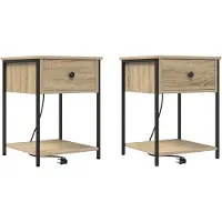 vidaXL Cabinet de chevet 2 pcs Chêne sonoma 42 x 41 x 56 cm