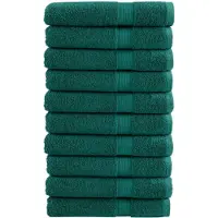 vidaXL Serviettes de sauna de qualité supérieure SOLUND 10 pcs vert