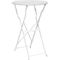 vidaXL Table de bistrot blanche Ø 50 x 71 cm Acier thermolaqué
