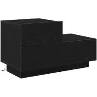vidaXL Table de chevet avec lumières LED Chêne noir 70x36x40,5 cm