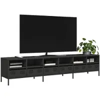 vidaXL Armoire TV noire 202x39x43,5 cm Acier laminé à froid