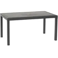BICA Table de jardin d'extérieur 150x90cm en rotin-polypropylène Houston