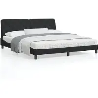 vidaXL Cadre de lit sans matelas noir 180x200 cm velours