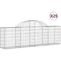 vidaXL Gabions avec arc surélevé 25 pcs. 200x30x60/80 cm Fer galvanisé