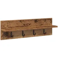 vidaXL Porte-manteau mural avec étagère Bois ancien 60 x 10.5 x 18 cm