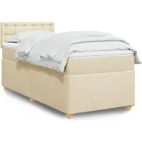 vidaXL Lit boxspring avec matelas Crème 80x200 cm Tissu