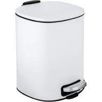 Wenko Alassio poubelle 5,0 l blanc, Poubelle, Blanc, Noir