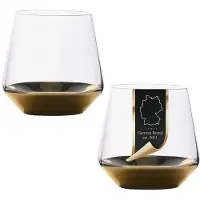 Intirilife 2x Verre À Boire Avec Fond Doré - Contenance 350 Ml - Eau Jus De Fruits Verre Cristal Gobelet Antichoc