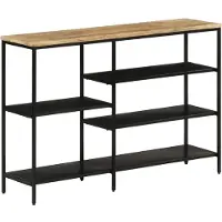 vidaXL Table console 110x30x75 cm bois de manguier massif brut et fer