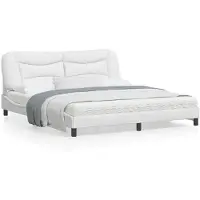 vidaXL Cadre de lit sans matelas "Hvar" blanc 180x200 cm similicuir