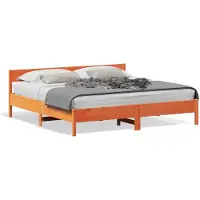 vidaXL Lit en bois massif sans matelas pin brun cireux 200x200