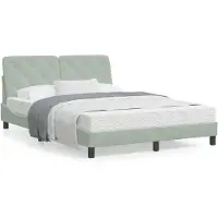 vidaXL Cadre de lit sans matelas gris clair 140x190 cm velours