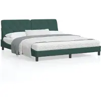 vidaXL Cadre de lit sans matelas vert foncé 180x200 cm velours