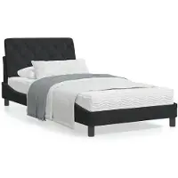 vidaXL Sommier sans matelas noir 100x200 cm velours
