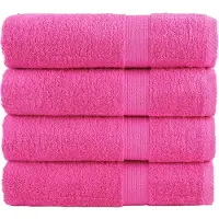 vidaXL Essuie-mains de qualité supérieure SOLUND 4 pcs rose 600 g/m²