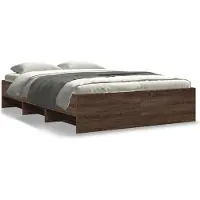 vidaXL Cadre de lit sans matelas Chêne brun 120x200 cm Bois composite