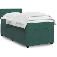 vidaXL Lit boxspring avec matelas vert foncé 100x200 cm velours
