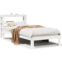 vidaXL Cadre de lit avec tête de lit sans matelas blanc 75x190 cm