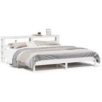 vidaXL Lit en bois massif sans matelas Blanc 180x200 cm pin