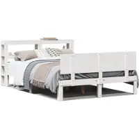 vidaXL Cadre de lit avec tête de lit sans matelas blanc 120x190 cm