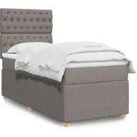 vidaXL Lit boxspring avec matelas Taupe 90x190 cm Tissu