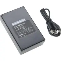 VHBW Chargeur USB double compatible avec Canon Ixy Digital 25 IS, 930 IS, 110 IS caméra action-cam + câble micro-USB + écran LED 4,2 V