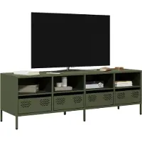 vidaXL Armoire TV vert olive 135x39x43,5 cm Acier laminé à froid