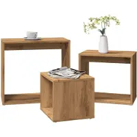 vidaXL Tables gigognes 3 pcs chêne artisanal bois d'ingénierie