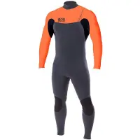 Ocean & Earth One Free Flex 4/3 Mm Long Sleeve Chest Zip Neoprene Suit Orange 10 Years Garçon