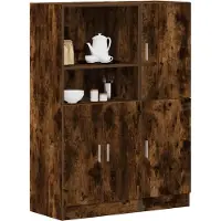 vidaXL Ensemble d'armoires de cuisine 2 pcs chêne fumé bois ingénierie