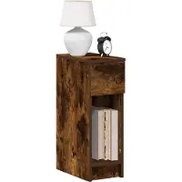vidaXL Tables de chevet avec tiroir 2 pcs chêne fumé 20x36x60 cm